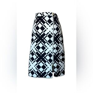 Talbots Black and White Plaid Pencil Skirt